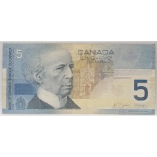 CANADA 2002 . FIVE 5 DOLLARS BANKNOTE . SLIGHT CENTRE FOLD